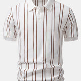 Ensemble — polo en maille rayée & pantalon fuselé coupe slim
