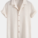 Ensemble Améline — chemise gaufrée & pantalon en lin à jambe droite