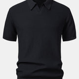 Ensemble — polo en maille jacquard à vagues et col V & short chino en coton