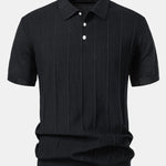 Ensemble — polo en maille jacquard rayée & pantalon fuselé coupe slim