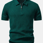 Ensemble — polo zippé en maille texturée à losanges & pantalon fuselé