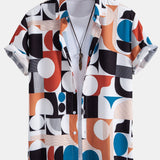 Ensemble — chemise à imprimé géométrique color block & short de bain à cordon