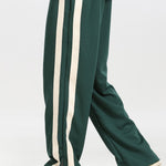 Ensemble — sweat polo contrastant à imprimé Milano & pantalon rayé à ourlet fendu