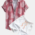 Ensemble Améline — chemise à imprimé feuilles & short de bain