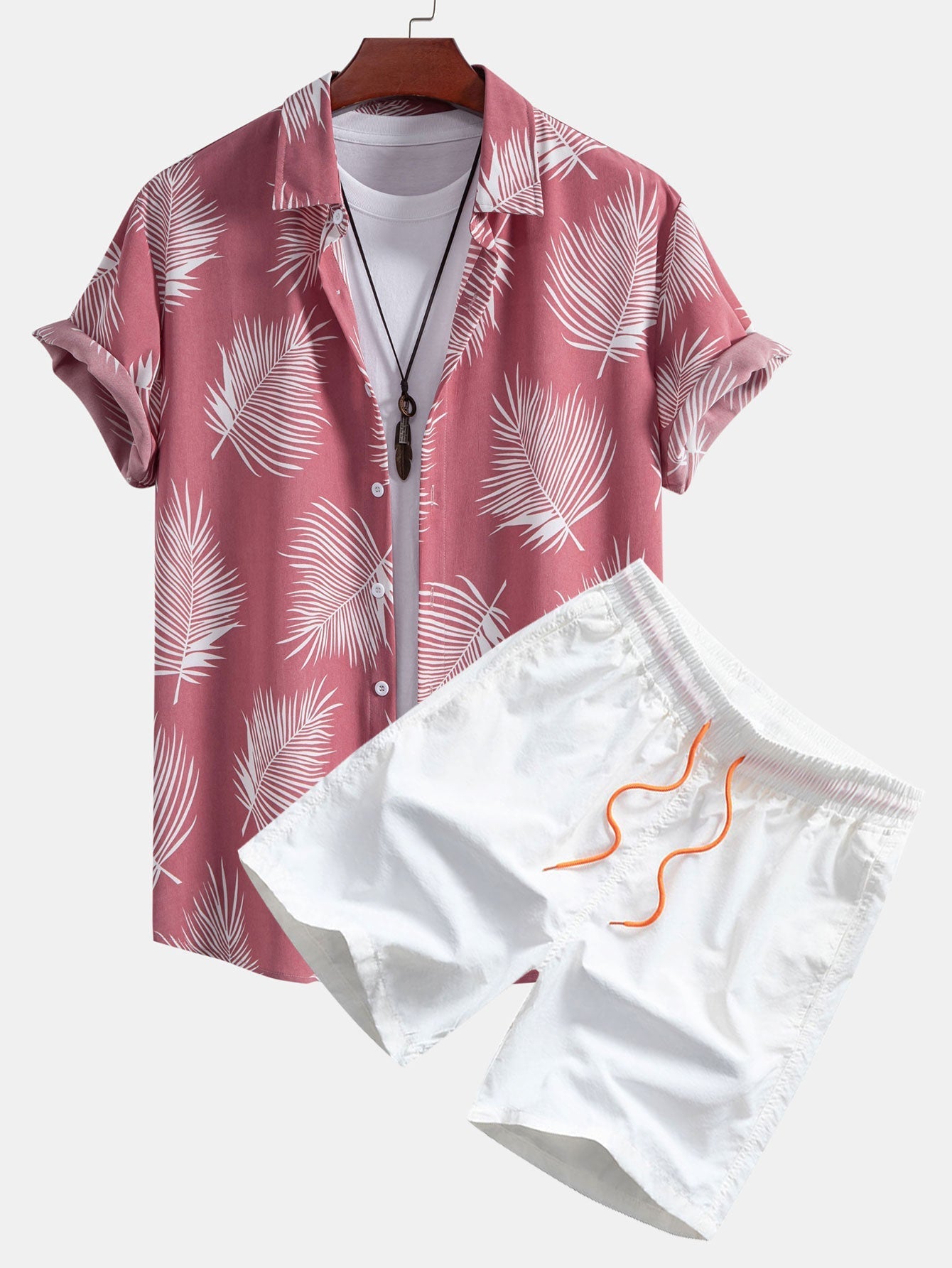 Ensemble Améline — chemise à imprimé feuilles & short de bain