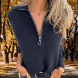 Bertille | Pull en maille côtelée à demi-zip
