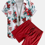 Ensemble Améline — chemise à imprimé floral tropical & short de bain