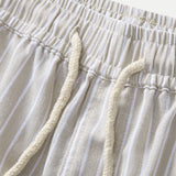 Ensemble Améline — chemise en lin et viscose & pantalon en lin rayé à jambe droite