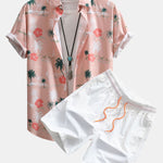 Ensemble Améline — chemise à imprimé plantes tropicales & short de bain