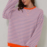 Irène | Sweat à rayures et bords contrastés