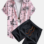 Ensemble — chemise à imprimé palmiers et voiliers & short de bain