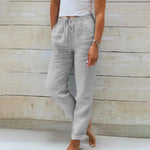 Jacqueline | Pantalon fuselé à cordon et ourlet revers