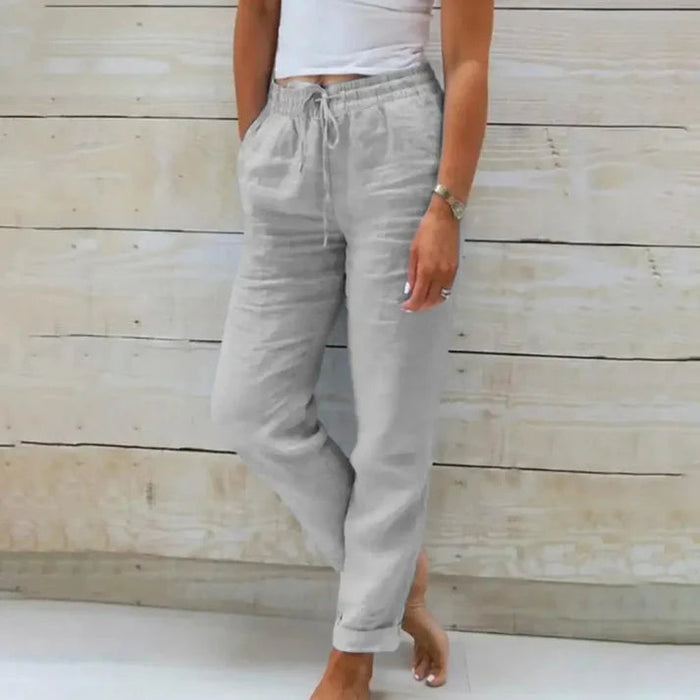 Jacqueline | Pantalon fuselé à cordon et ourlet revers