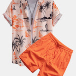 Ensemble — chemise à imprimé tropical & short de bain à cordon