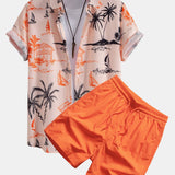 Ensemble — chemise à imprimé tropical & short de bain à cordon