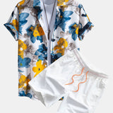 Ensemble Capucine — chemise à imprimé floral à l'encre & short de bain