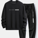 Ensemble — sweat à col rond à imprimé rayé & pantalon de jogging