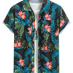 Ensemble Capucine — chemise à imprimé plantes tropicales & short de bain à cordon