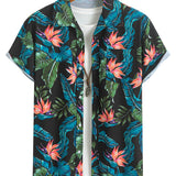 Ensemble Capucine — chemise à imprimé plantes tropicales & short de bain à cordon