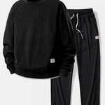 Ensemble — sweat en velours côtelé extensible 2 en 1 à col rond & pantalon en velours côtelé