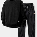 Ensemble — sweat en velours côtelé extensible 2 en 1 à col rond & pantalon en velours côtelé