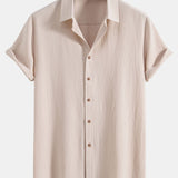 Ensemble — chemise texturée froissée & pantalon à jambe droite
