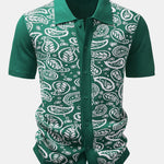 Ensemble — chemise boutonnée en maille à motif paisley & short en maille