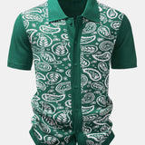 Ensemble — chemise boutonnée en maille à motif paisley & short en maille