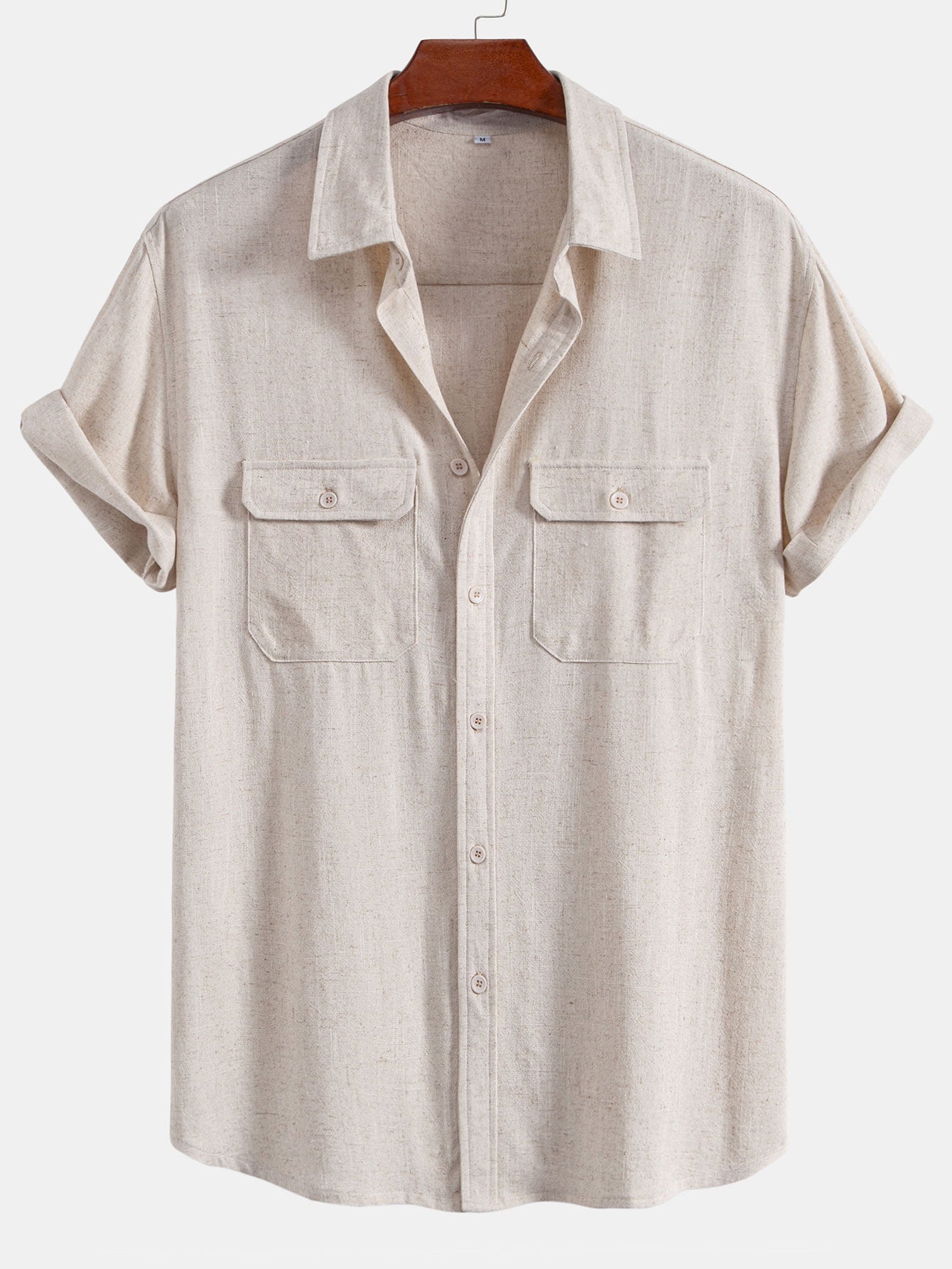 Chemise utilitaire à poches en lin et viscose