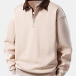 Ensemble Améline — sweat à col polo en velours côtelé contrastant & pantalon en velours côtelé