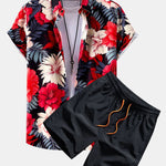 Ensemble Capucine — chemise à imprimé fleurs tropicales & short de bain