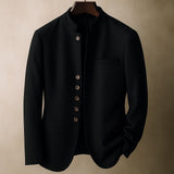 WOOL JACKET WITH STRAIGHT COLLAR