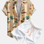 Ensemble Capucine — chemise à imprimé flamants roses & short de bain