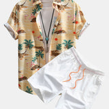 Ensemble Capucine — chemise à imprimé flamants roses & short de bain