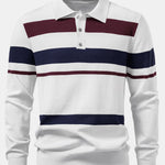 Ensemble — polo en maille rayée à manches longues & pantalon fuselé coupe slim