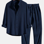 Ensemble Capucine — chemise côtelée à col officier et manches longues coupe ajustée & pantalon côtelé