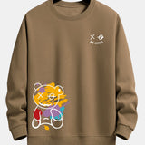 Ensemble — sweat à col rond coupe décontractée à imprimé ours graffiti & pantalon de jogging