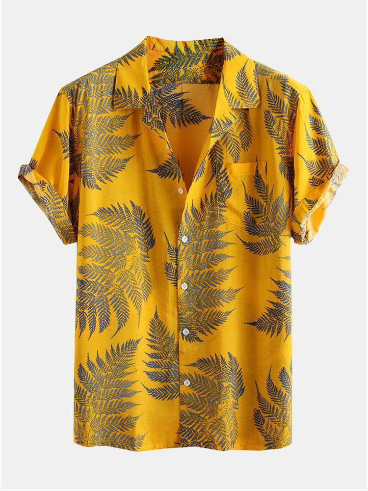 Ensemble Capucine — chemise à imprimé plantes tropicales & short de bain