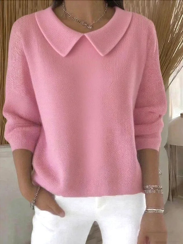 Gesa | Pull en maille fine à col Claudine Rose, photo studio