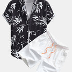 Ensemble — chemise à imprimé feuilles de bambou & short de bain