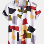 Ensemble Bérénice — chemise à imprimé géométrique color block & short de bain