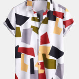 Ensemble Bérénice — chemise à imprimé géométrique color block & short de bain