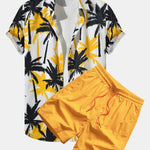 Ensemble Apolline — chemise à imprimé palmiers & short de bain