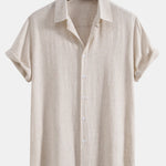 Ensemble — chemise en lin et viscose & short à cordon en lin mélangé