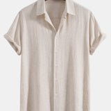 Ensemble — chemise en lin et viscose & short à cordon en lin mélangé