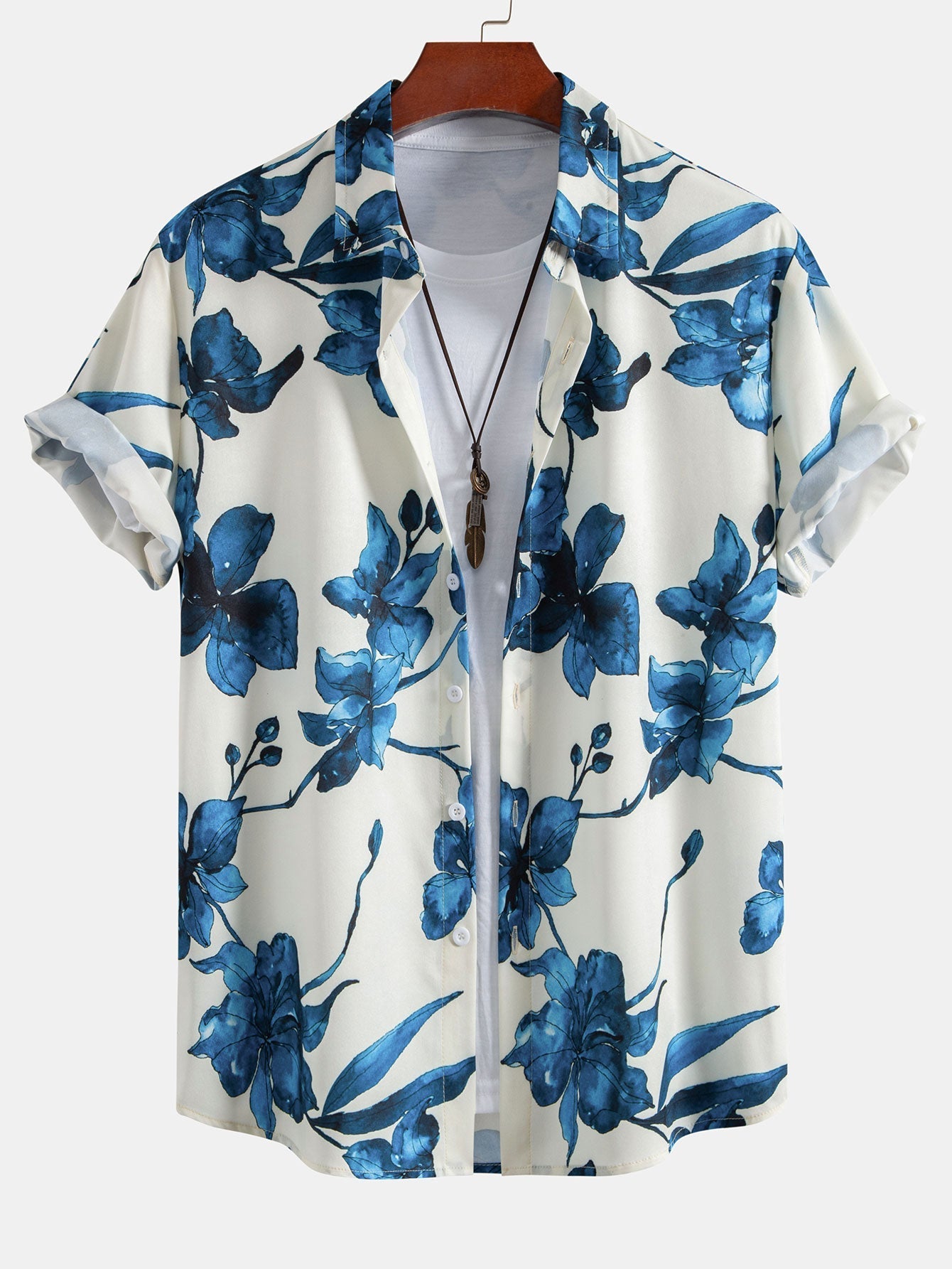 Ensemble Améline — chemise à imprimé floral à l'encre & short de bain