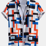 Ensemble Améline — chemise à imprimé rayé color block & short de bain