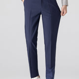 Ensemble — polo gaufré en maille contrastante à col Johnny & pantalon fuselé