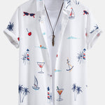 Ensemble — chemise à imprimé palmiers nautique & short de bain à imprimé rayé