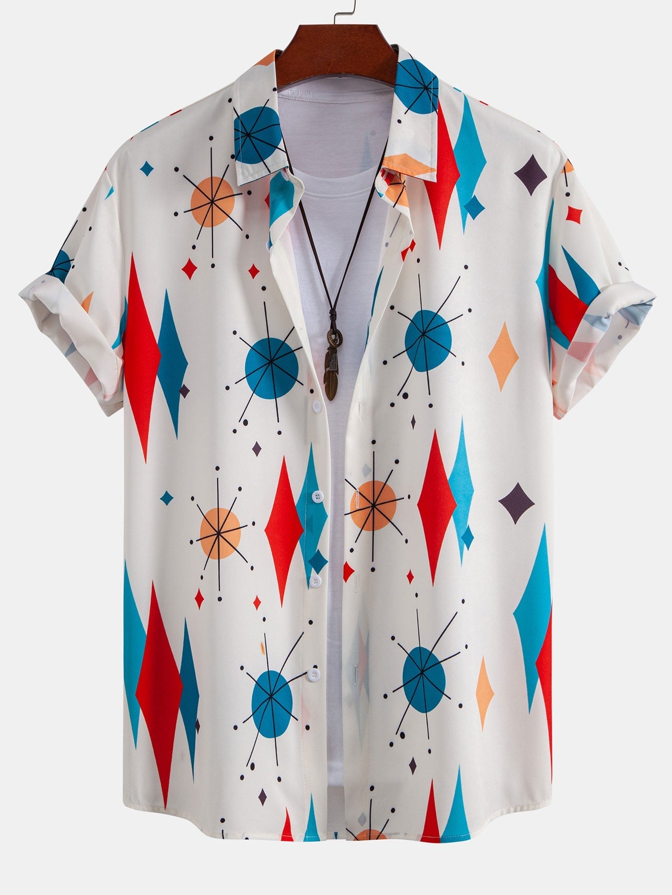 Ensemble — chemise à imprimé géométrique atomique & short de bain
